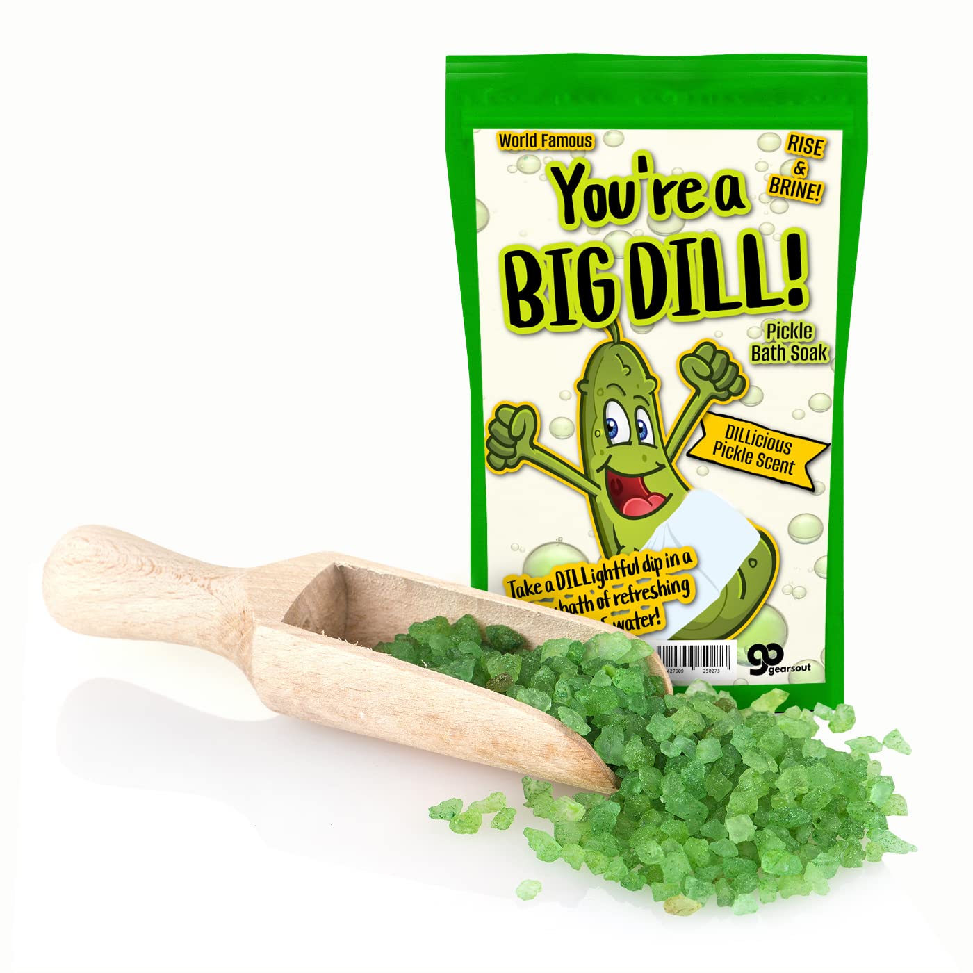 Big Dill Pickle Bath Soak - Fresh Dill Pickle Scent Bath Salts for Kids - Weird Spa Gift for Pickle Lovers, Funny Christmas Stocking Stuffers, Unisex Beauty and Personal Care Gears Out