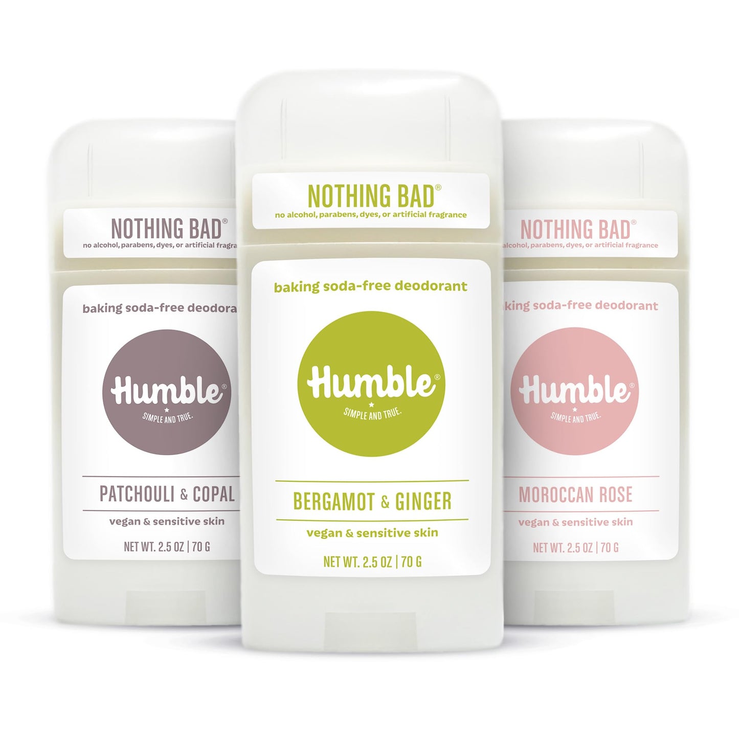 Humble Aluminum-Free Deodorant for Women & Men, Patchouli, Bergamot & Moroccan Rose - Baking Soda-Free Natural Deodorant Stick for Sensitive Skin Beauty and Personal Care HUMBLE SIMPLE AND TRUE.