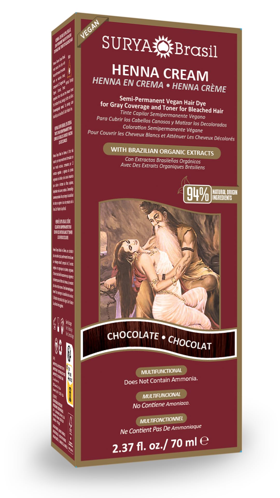 Surya Brasil Products Henna Cream, Chocolate, 2.37 Fluid Ounce Beauty & Personal Care Surya Brasil