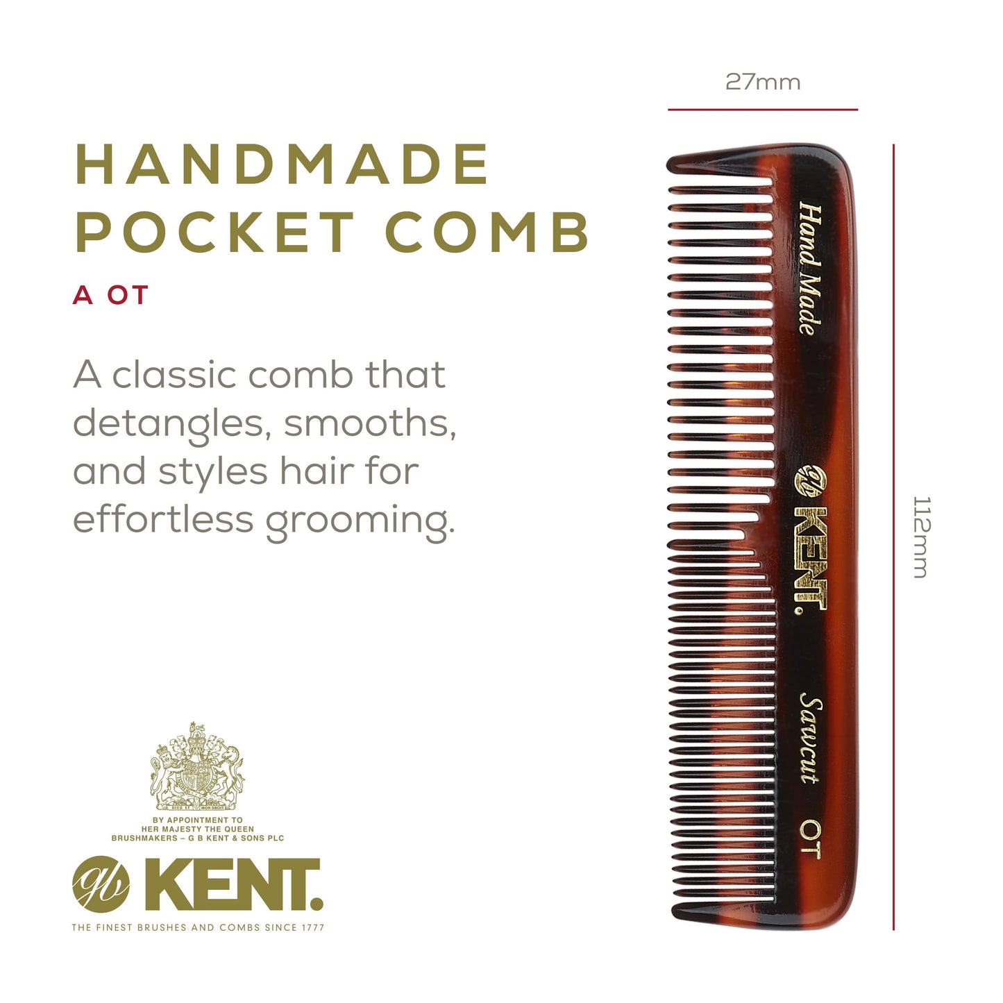 Kent Set Men's Hair Pocket Combs, 81T X-Small, OT All Fine Tooth, 82T Fine Tooth Folding Comb. Best Hair, Beard and Mustache Grooming Kit for Travel Beauty and Personal Care KENT