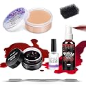 SFX Makeup Kit Scars Wax, Fake Blood Spray, Professional Scar Wax&Blood Effects Set with Coagulated Blood Gel&Spray, Metal Spatula, Sealer & Black Beauty & Personal Care VPCRT6