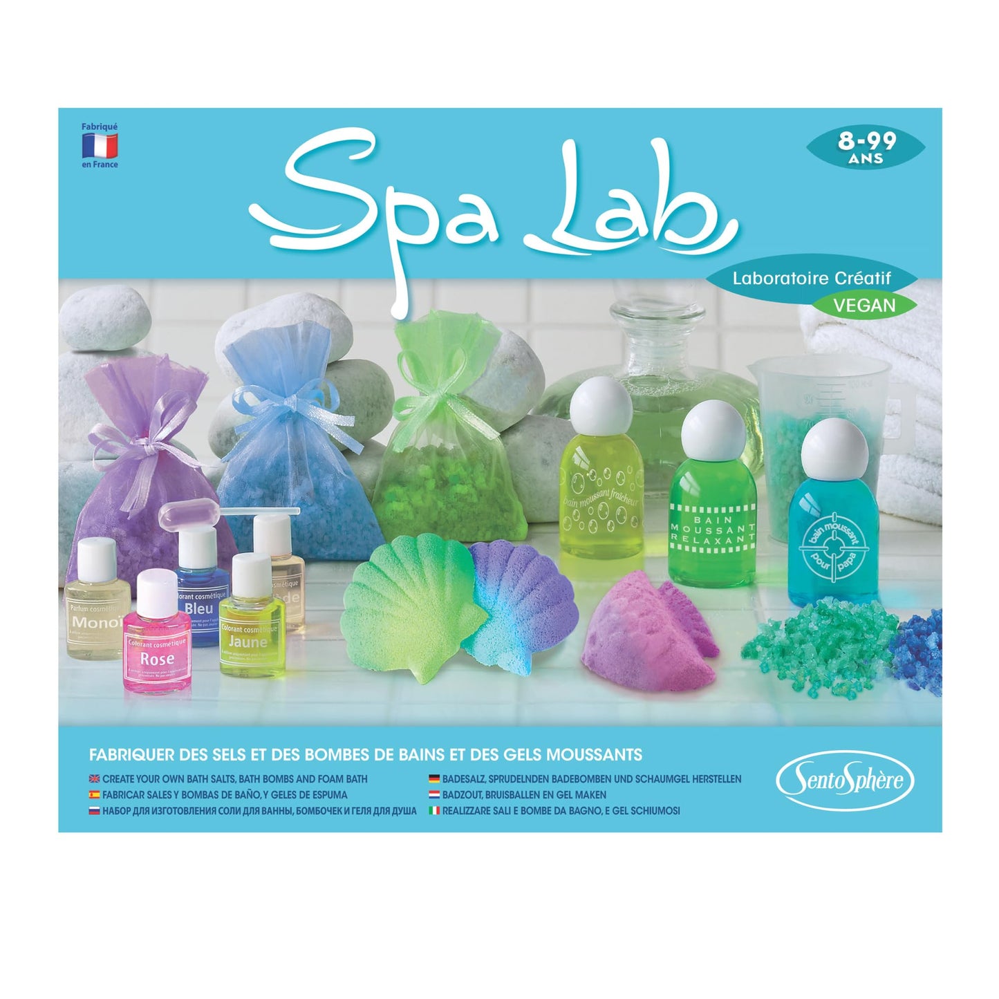 Sentosphre Spa Lab DIY Kit for Making Your Own Relaxing Soaps, Gels and Bath Salts - Spa Lab Kit - Big Kid - Includes Bases, Beaker, Spatula Beauty and Personal Care Sentosphère