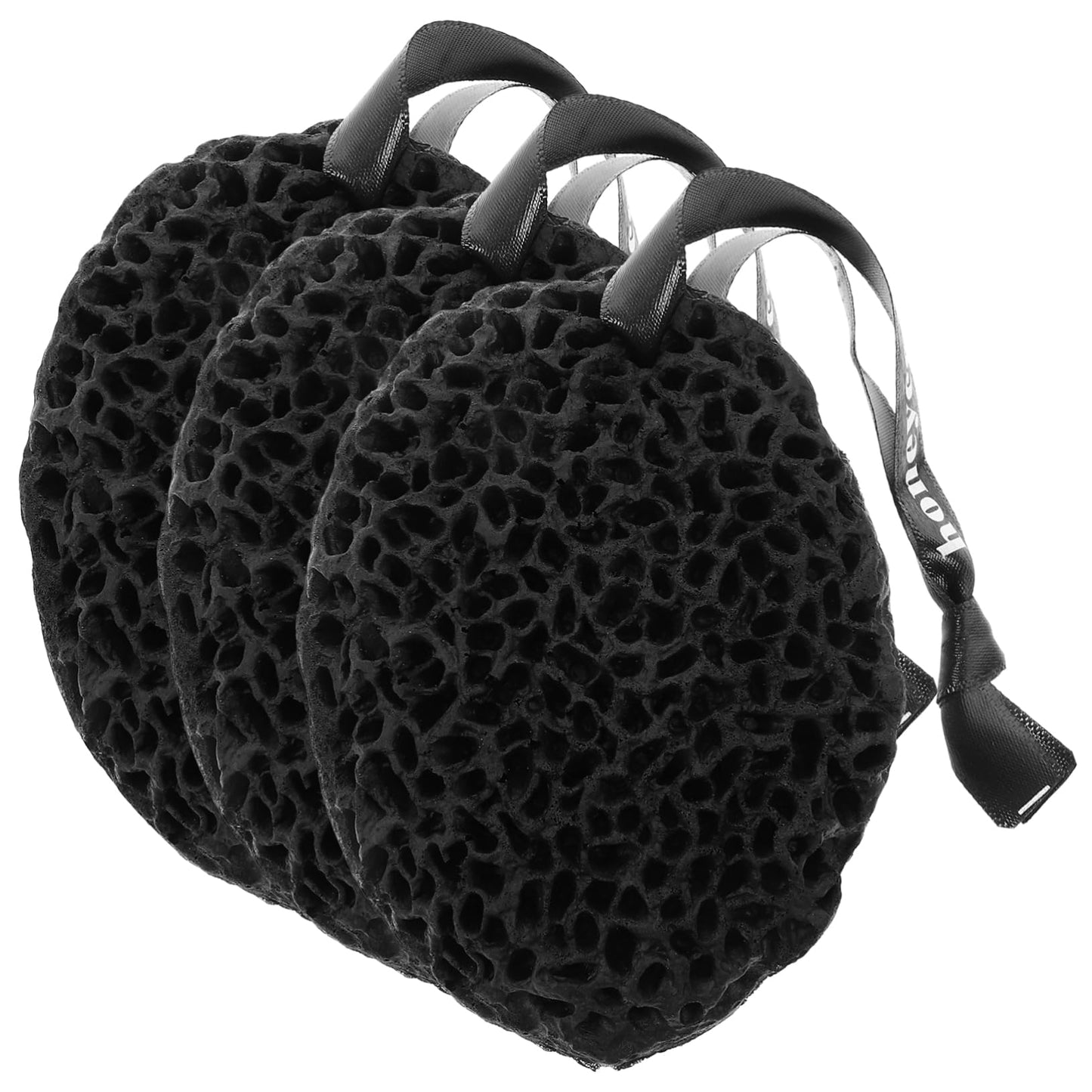 HAKIDZEL 3pcs Non-Latex Shower Bathing Scrubbers Honeycomb Design Massage Sponge for Exfoliation and Cleaning for Bath and Adult Showers Black Beauty and Personal Care HAKIDZEL