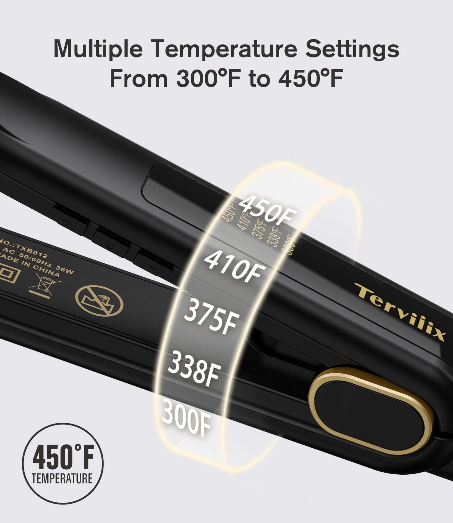 Terviiix 1/2 Inch Flat Iron for Short Hair, Small Hair Straightener and Curler 2-in-1 for Pixie Cuts & Touch-Ups, Rounded Edge Mini Flat Iron for Men Beauty & Personal Care Terviiix
