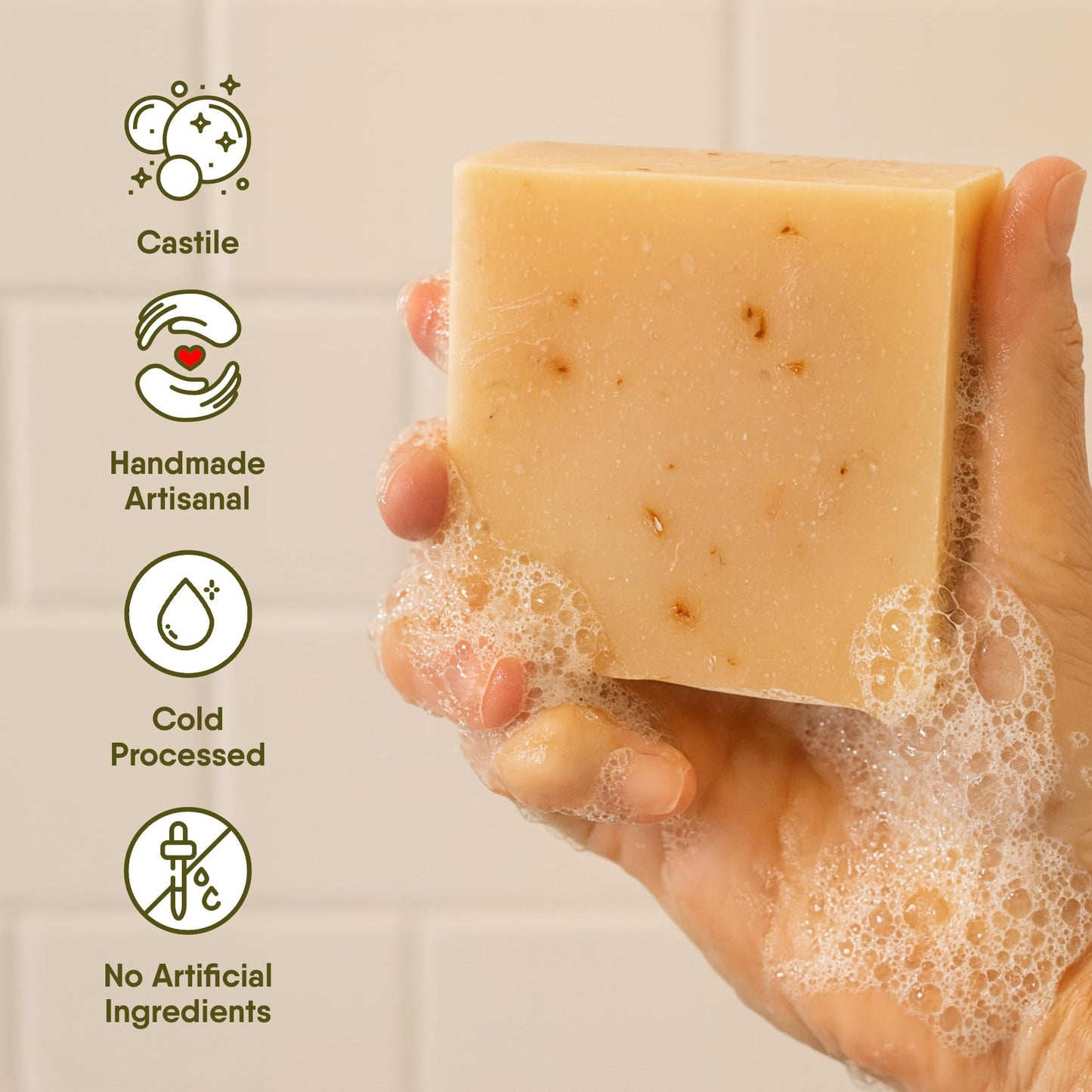 360Feel Cherry Almond Soap - Made in The USA - Castile Handmade, All Natural, Cold Processed - Infused with Refreshing Cherry Almond Essential Oil Beauty & Personal Care 360Feel