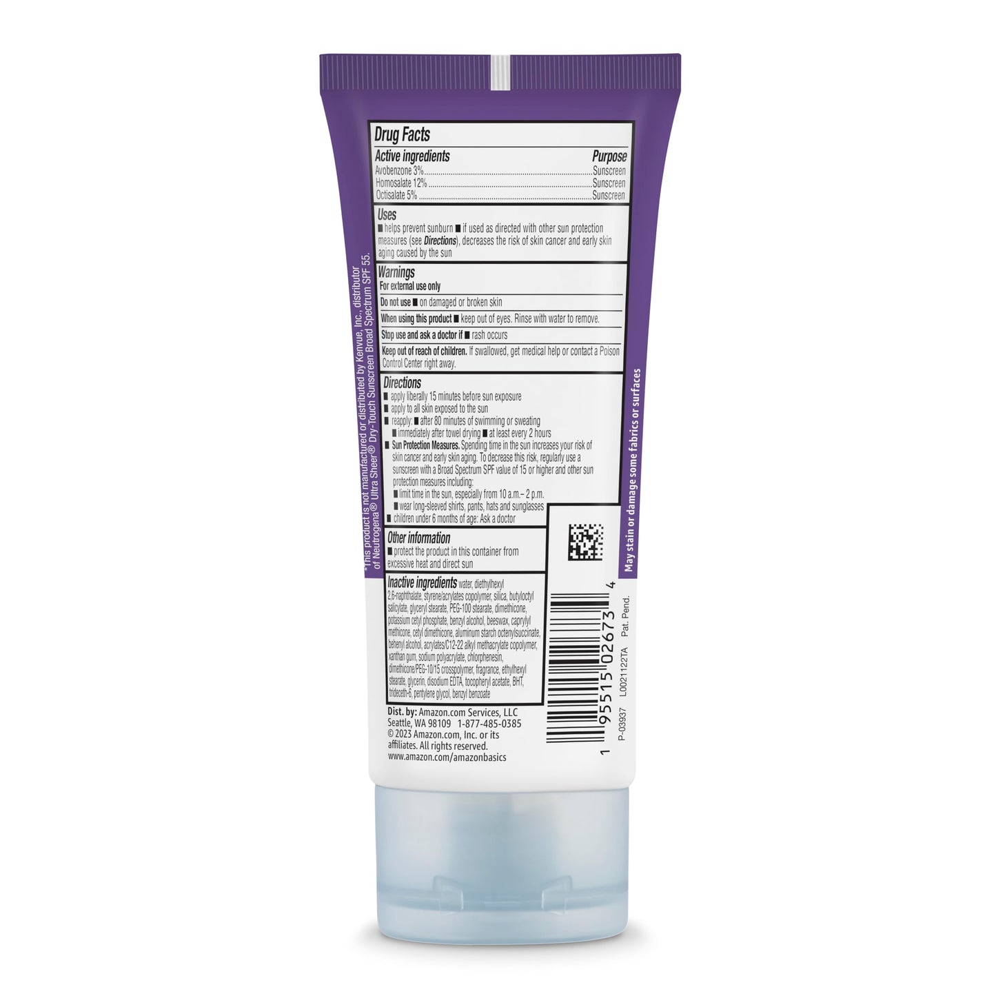 Amazon Basics Sheer Facial Sunscreen SPF 55, UVA/UVB Protection, Water Resistant (80min), Formulated without Octinoxate & Oxybenzone, 3 fl oz (Pack Beauty & Personal Care Amazon Basics