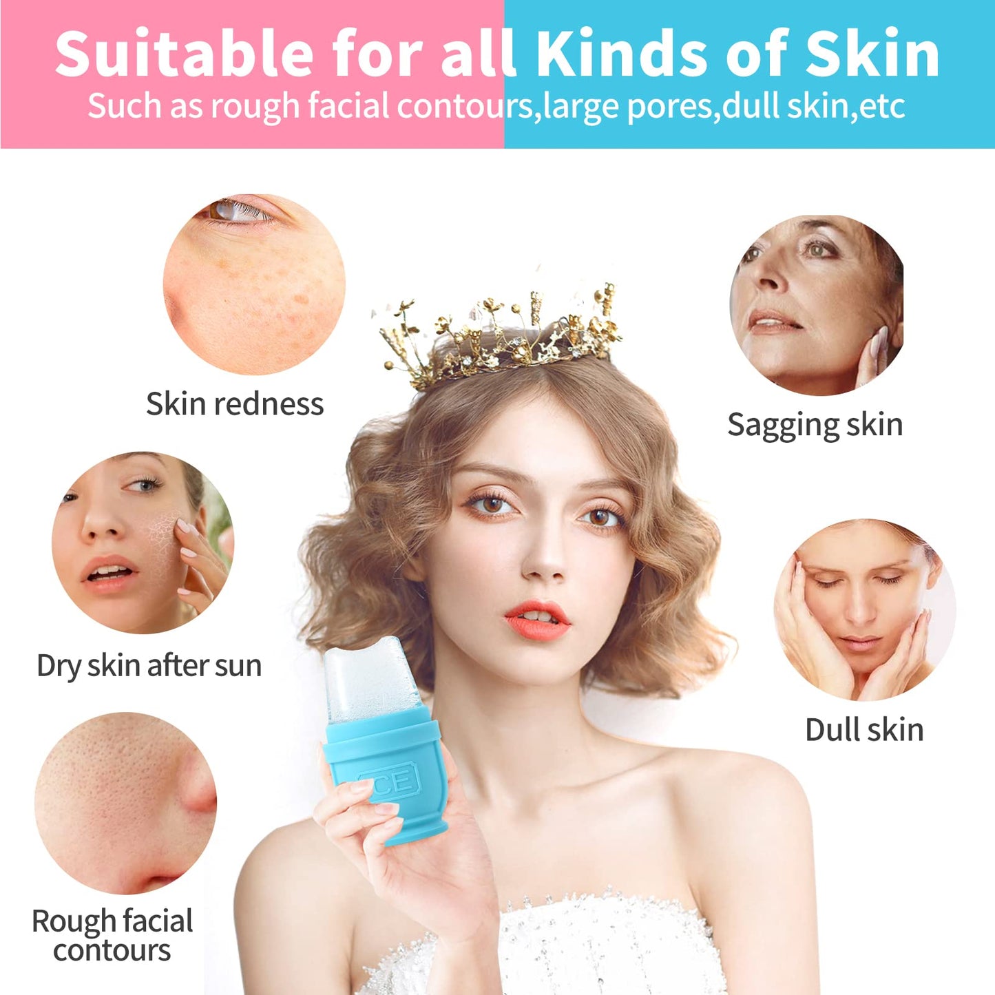 BFASU 2 Packs Face and Body Ice Roller, Silicone Ice Cube for Puffiness, Pain Relief, Cold Therapy Ice Cup Molds Massage Tool Beauty & Personal Care BFASU
