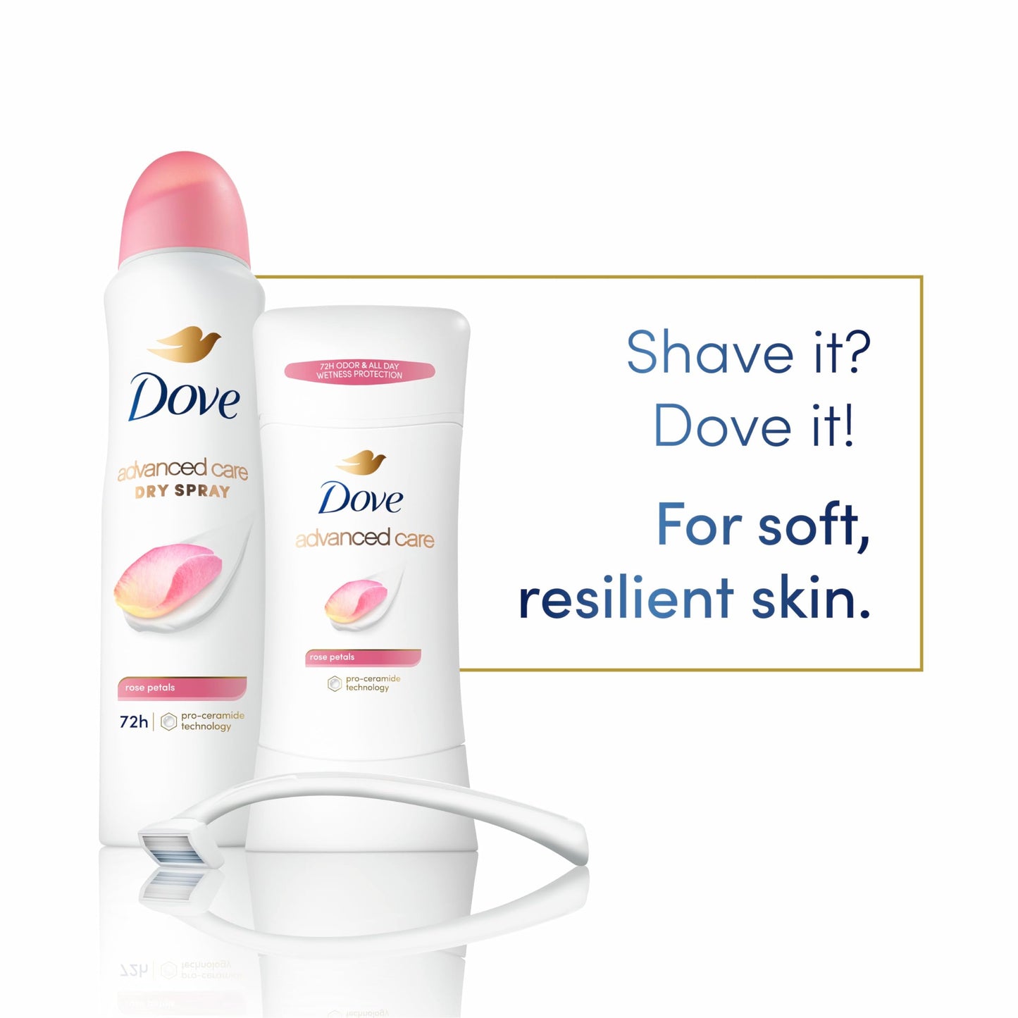 Dove Advanced Care Antiperspirant Deodorant Stick Rose Petals 4 Count for after shave care for underarms 72 hour odor control with all-day sweat Beauty and Personal Care Dove