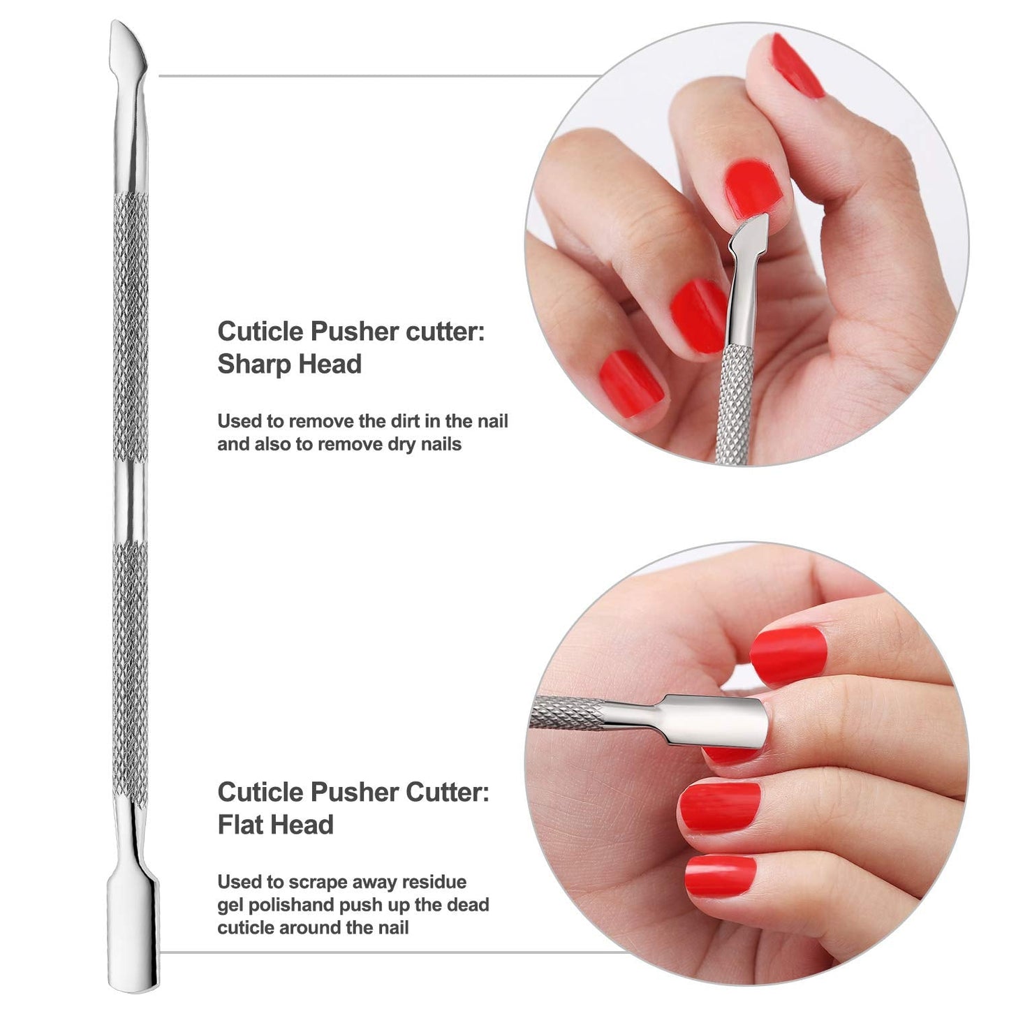 YINYIN Cuticle Trimmer with Cuticle Pusher and Cutter, Professional Stainless Steel Nippers, Cutter Clippers, Cuticle Remover, Pedicure Manicure Tools Beauty & Personal Care YINYIN