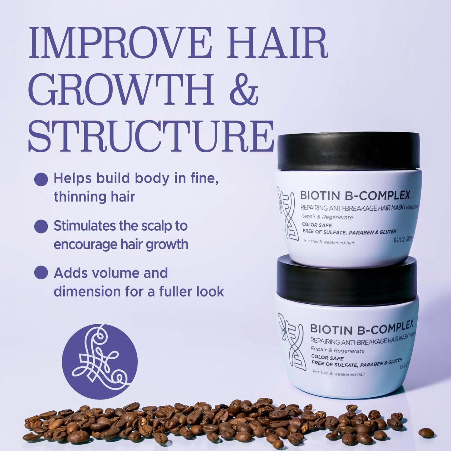 Luseta Biotin B-Complex Hair Mask for Hair Growth & Strengthener 16.9 Oz Deep Conditioning for Thinning Damaged Hair with Argan Caffein Oil Beauty & Personal Care L LUSETA