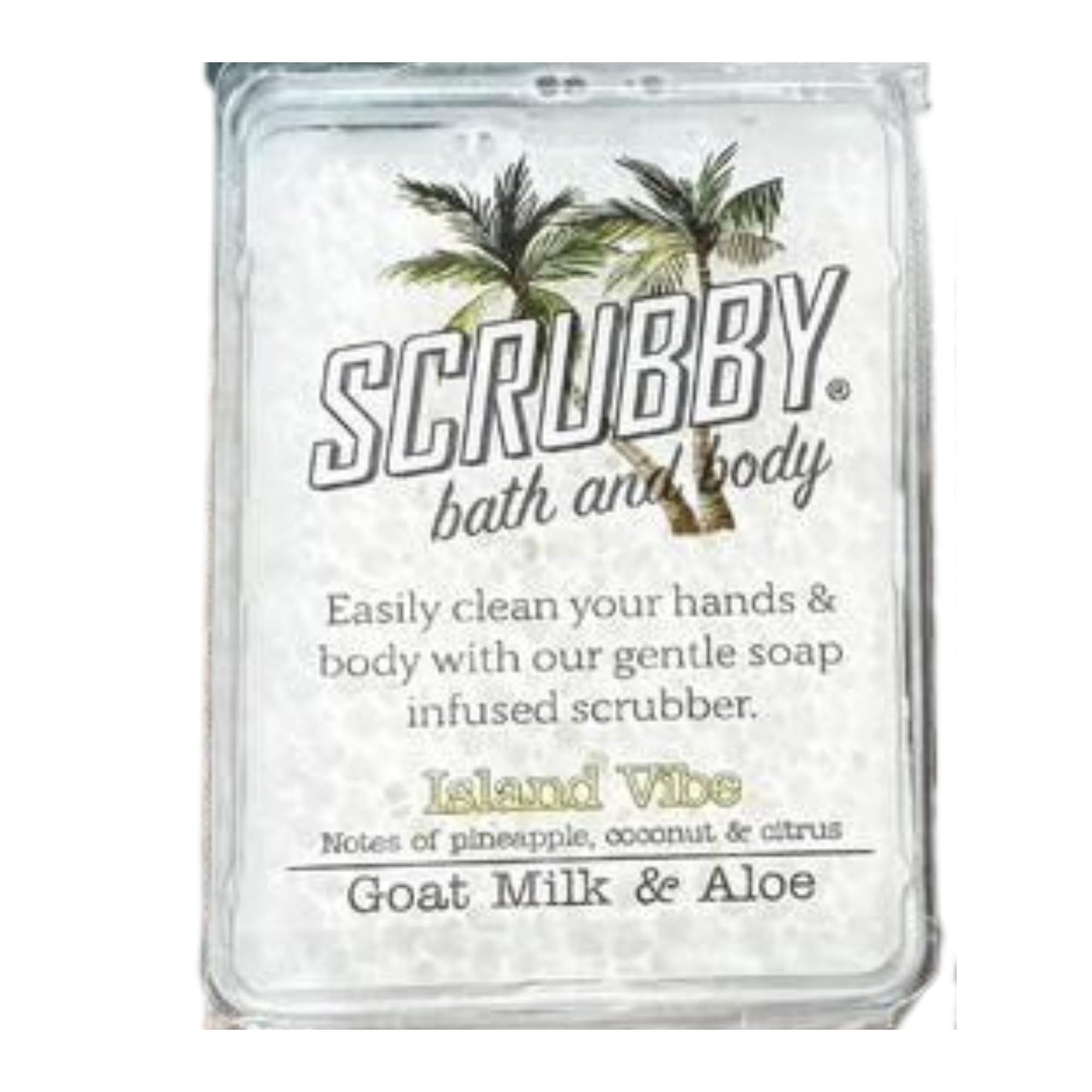 Scrubby Soap - Island Vibe with Goats Milk - Scented Natural Soap Infused Scrubber - Exfoliating and Hydrating Bath & Body Bar Beauty & Personal Care Scrubby