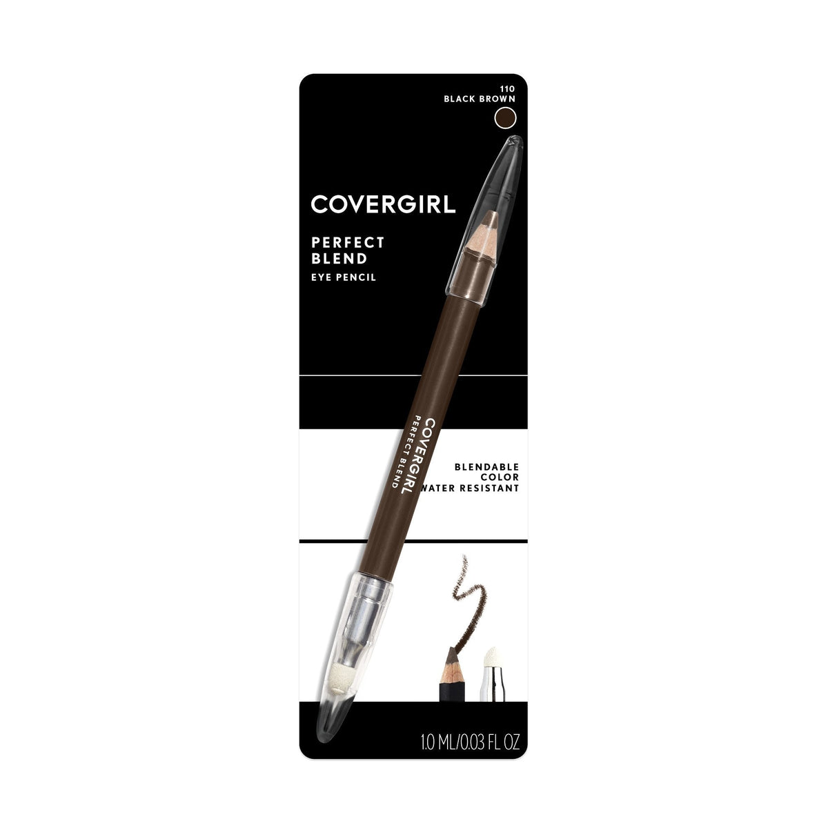 COVERGIRL Perfect Blend Eyeliner Pencil, Black Brown .03 oz (850 mg) (Packaging may vary) Beauty & Personal Care COVERGIRL
