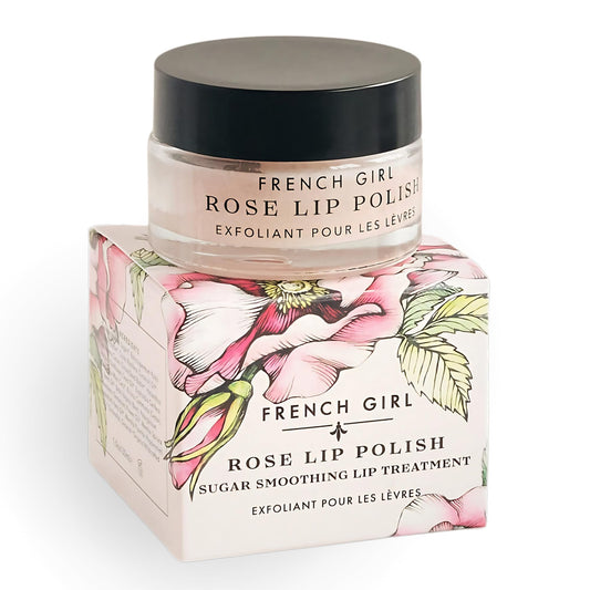 French Girl Rose Lip Scrub - Organic Sugar Scrub For Lips, Hydrating Lip Exfoliator & Moisturizer with Shea Butter & Essential Oils, Treatment for Dry Beauty & Personal Care French Girl Organics