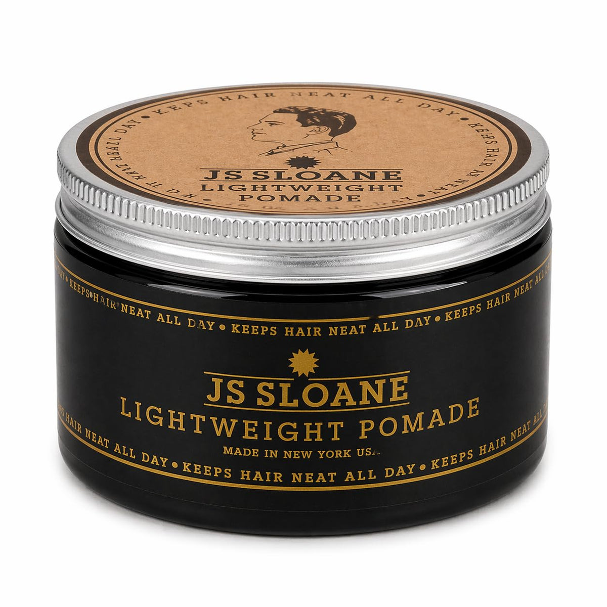 JS Sloane Lightweight Pomade - Light Hold, Natural Shine, Water-Based Hair Styling Pomade - Fresh Clean Scent, Easy Washout - Ideal for Classic, Retro