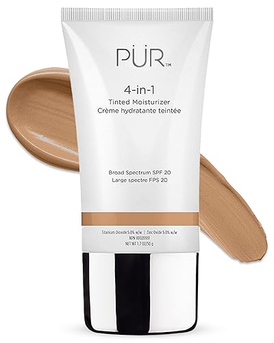 PÜR MINERALS 4-in-1 Tinted Moisturizer with SPF 20 - Hydrating Skin Tint Face Moisturizer, Primer & Foundation with Shea Butter, Aloe Vera & Vitamin Beauty & Personal Care PÜR MINERALS
