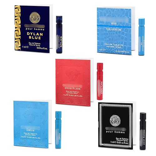 ISA Essentials Men's Cologne Samples Designer Fragrance Sampler Set, High-End Luxury Brand Testers, Travel Size Vials, Men's Gift, Mini's for Him - (5 Beauty & Personal Care ISA Essentials