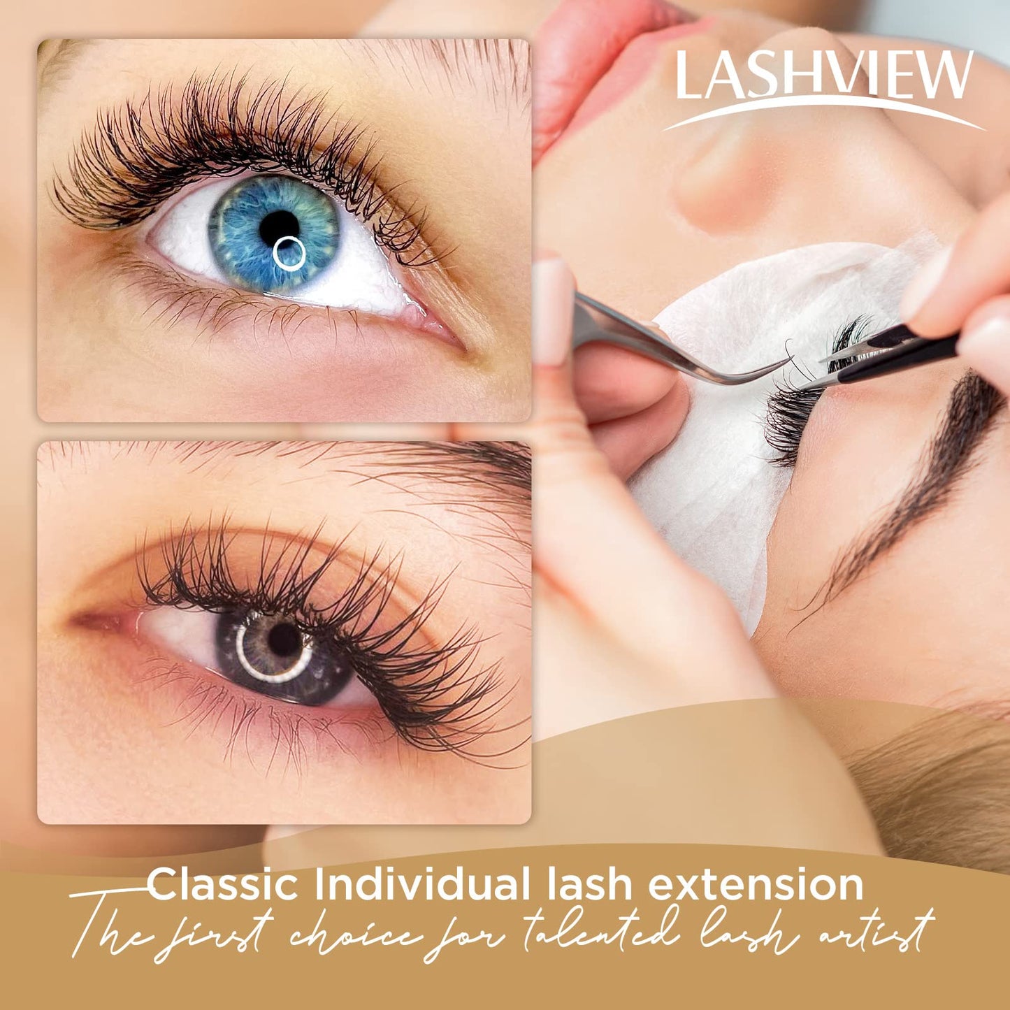 LASHVIEW Eyelash Extensions, Individual Lashes, Premium Classic Lashes, 0.15 D Curl Thickness 15mm, Natural Semi Permanent Eyelashes, Soft Beauty & Personal Care LASHVIEW