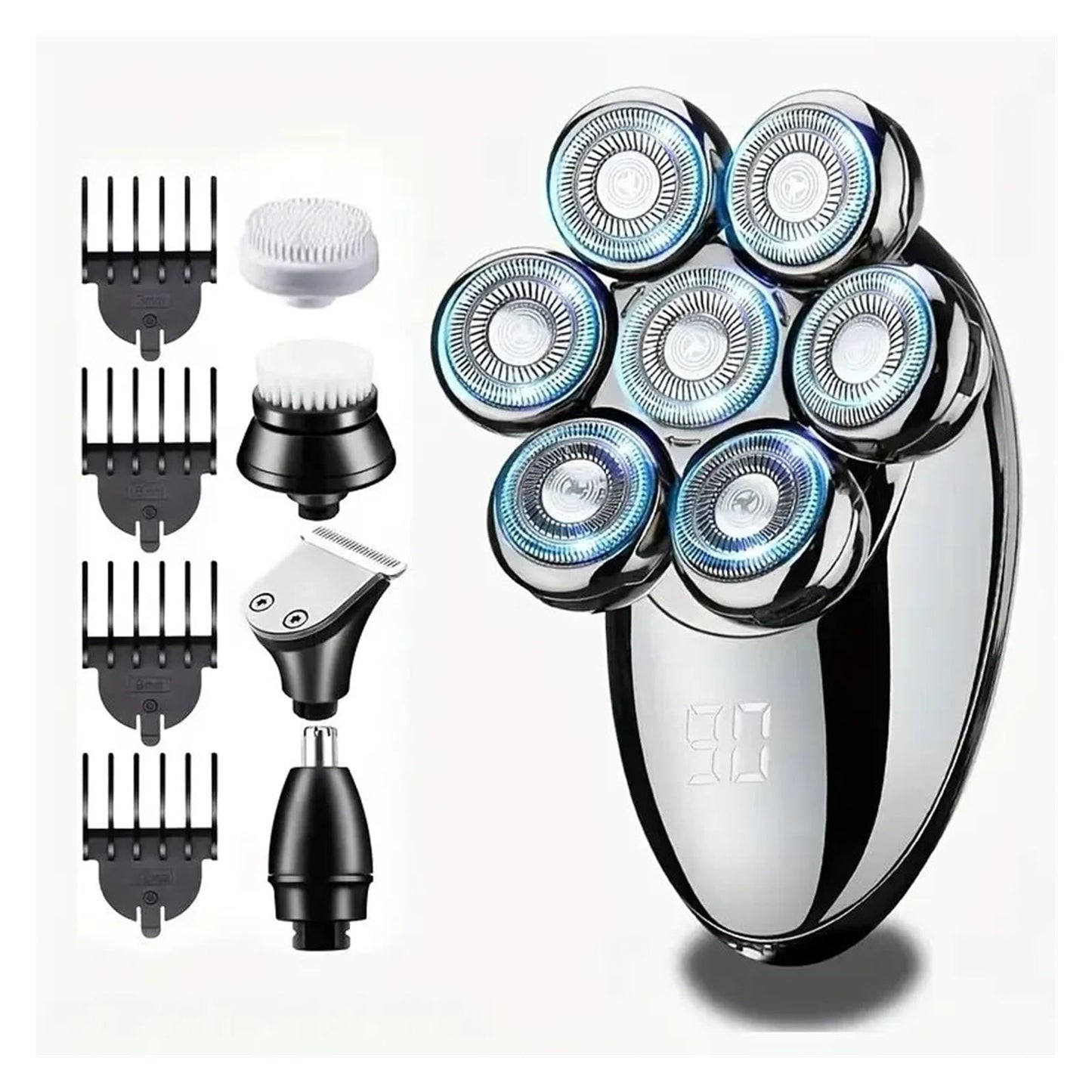 Razors Electric Razor for Men 6-in-1 Rotary Rechargeable Bald Head Shaver Portable Face Beard Trimmer Waterproof,Gifts for Father's Day(Standard Set) Beauty and Personal Care EWKYLSEM