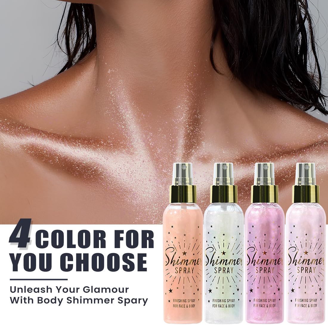 Glitter Spray for Hair and Body, Glitter Body Spray, Glitter Spray for Clothes, Quick-Drying Waterproofing Body Shimmer Suitable for Festival Rave Beauty & Personal Care ZENTANMEI