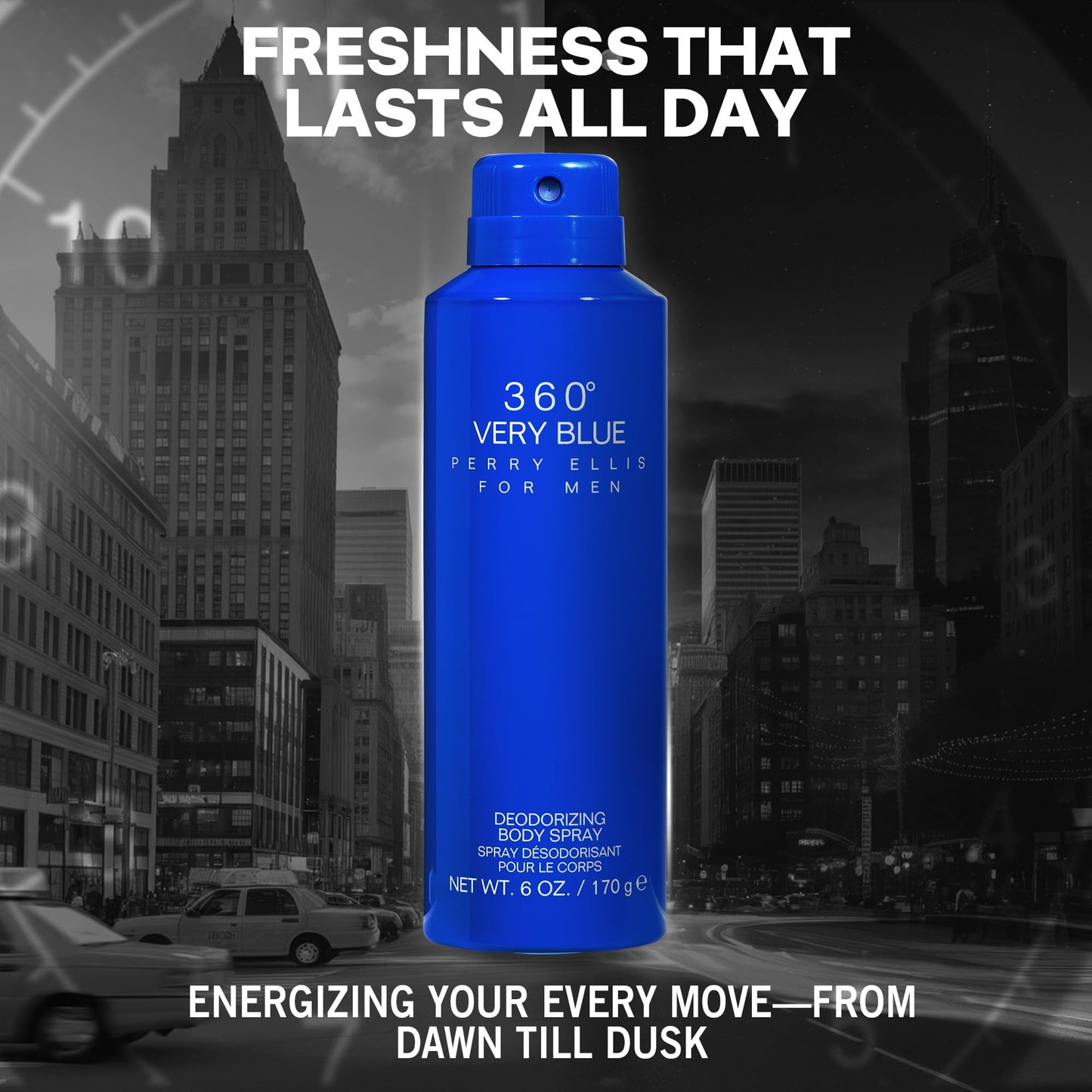Perry Ellis 360° Very Blue Body Spray for Men - Body Spray Cologne, EDT, All Over Men's & Boys Mist with Notes of Citrus, Bergamot & Amber Fragrance Beauty & Personal Care Perry Ellis