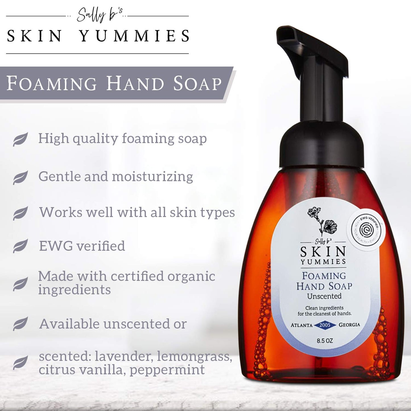 Sally B's Citrus Vanilla Foaming Hand Soap - Wash for Dry Skin/EWG Verified/ 8.5 OZ(Citrus Vanilla) Beauty & Personal Care Sally B's Skin Yummies