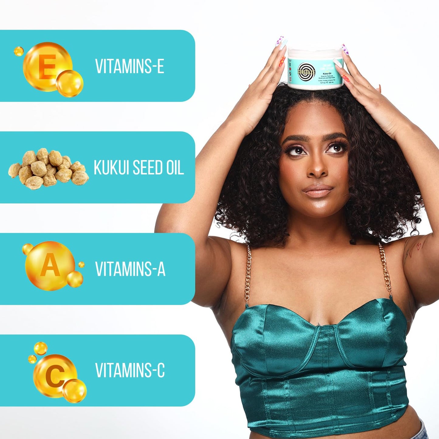 Curldaze Creamy Curl Styler with Kukui Oil, Vitamins A, C, and E. Moisturizing and Styling Curl for Curly Hair, Great for Twist-Outs, Braid Outs, Wash Beauty & Personal Care Curldaze