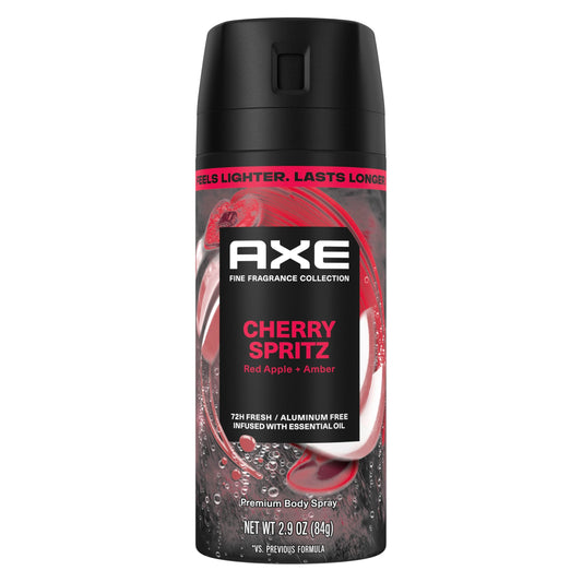 AXE Fine Fragrance Collection Body Spray Cherry Spritz 72 Hour Freshness Aluminum Free 2.9 oz Beauty and Personal Care AXE