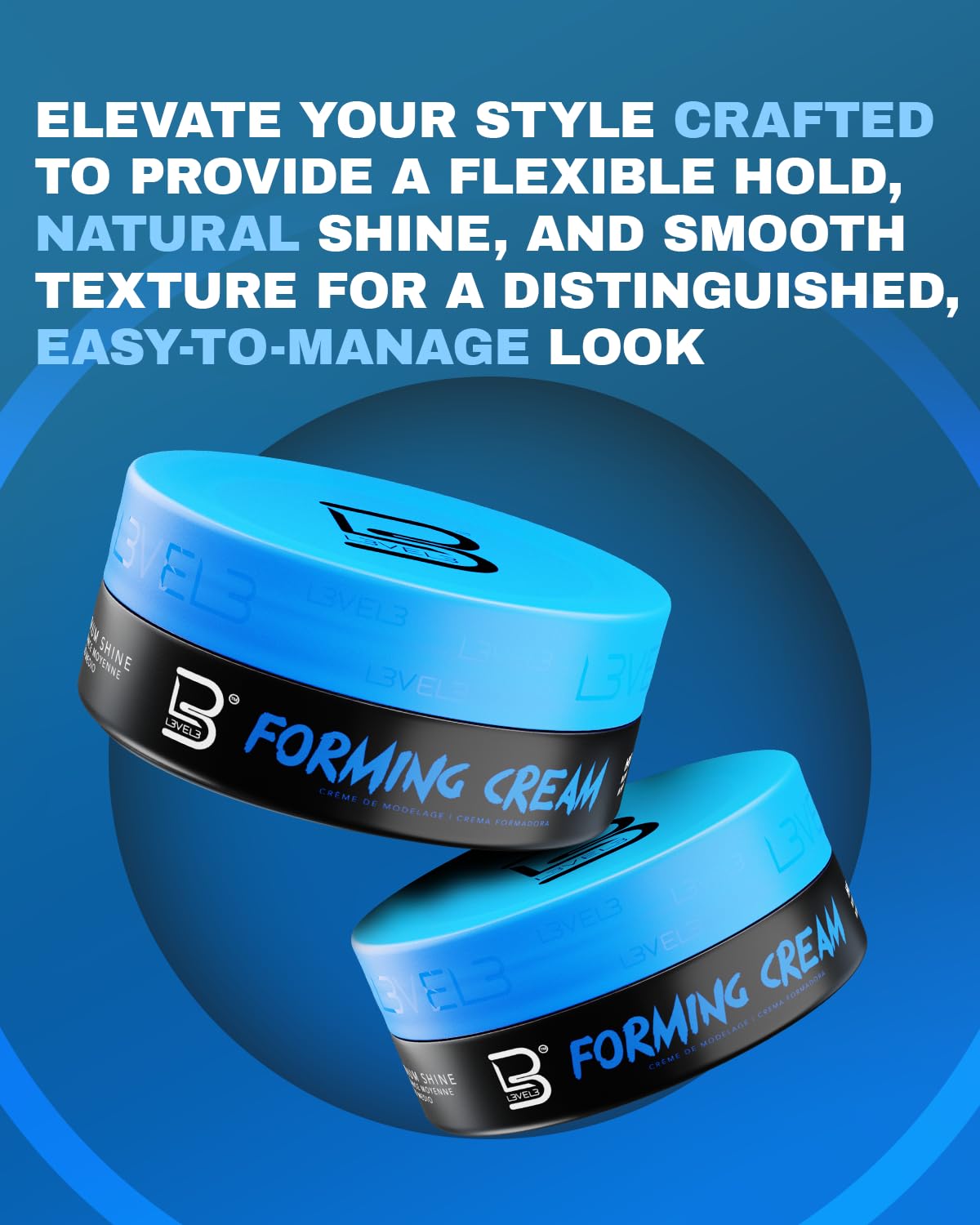L3 Level 3 Forming Cream - Natural Look Hairstyle - Improves Volume - No Stickiness Beauty & Personal Care L3