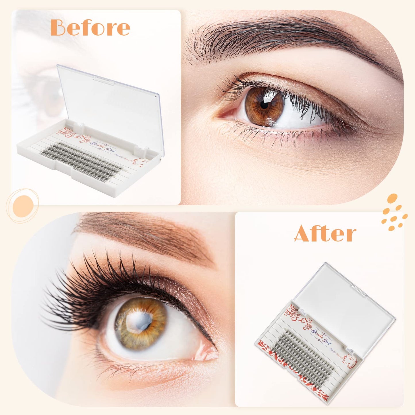 PAFUWEI 100 Pieces Individual Lashes False Eye Lashes Extension, 20 Roots Eyelash Extensions, Cluster Lashes Pack for DIY Eyelash Extension Thickness Beauty & Personal Care PAFUWEI