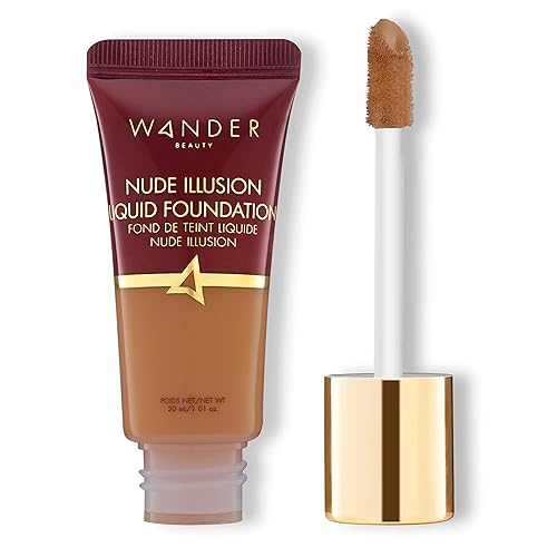 Wander Beauty Nude Illusion Liquid Foundation - Medium to Full Coverage Foundation with Niacinamide & Lotus Extract - Natural Skin Finish - Blurs Beauty & Personal Care Wander Beauty