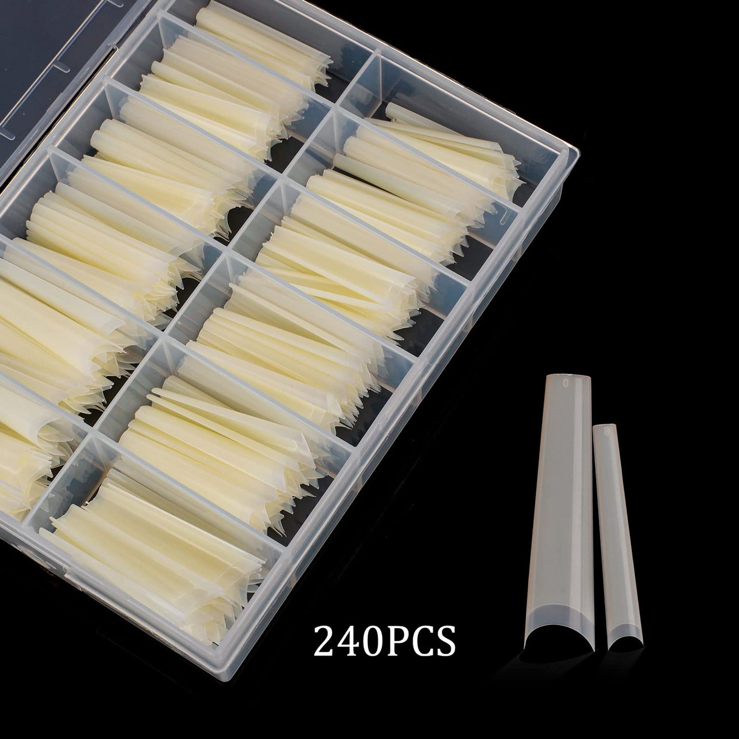 Tapered Extra Long Nail Tips, Ballerina Natural Acrylic Fake Nail Tips, Press On Nail False Nails with Box for Nail Salons and DIY Nail Art, 240PCS Beauty & Personal Care Defuber