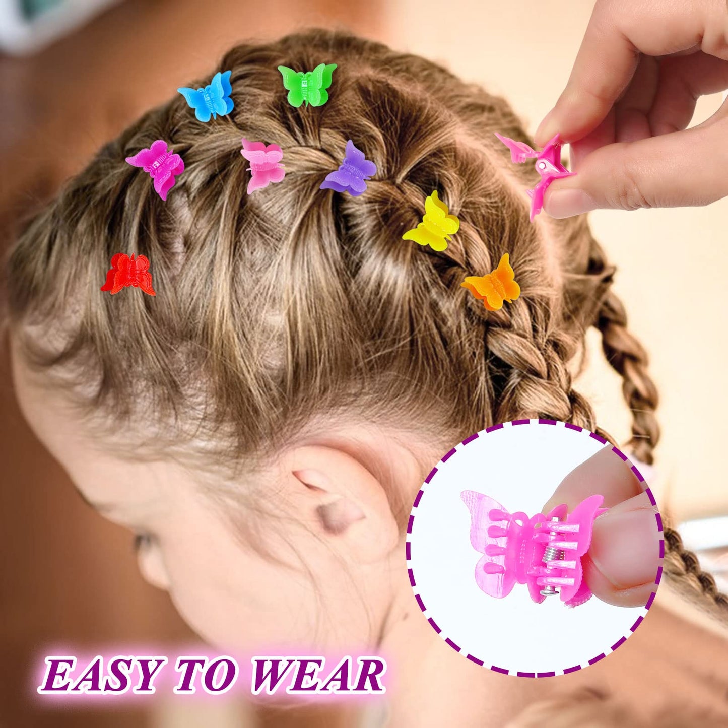 Mandalahuang Hair Clip, 100 Pcs Butterfly Hair Clips, Pastel, Rainbow, Mini Hair Clip for Girls Beauty & Personal Care Mandalahuang