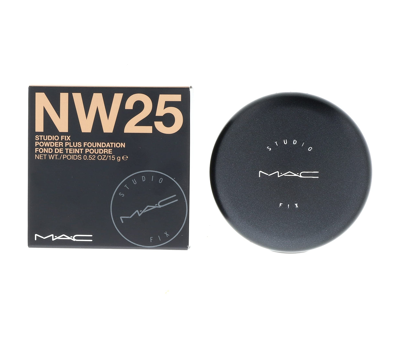 MAC Studio Fix Powder Plus Foundation - NW25 - Mid Tone Beige with Rosy Undertone for Light to Medium Skin (Neutral-warm) 15g / 0.52oz Beauty & Personal Care MAC