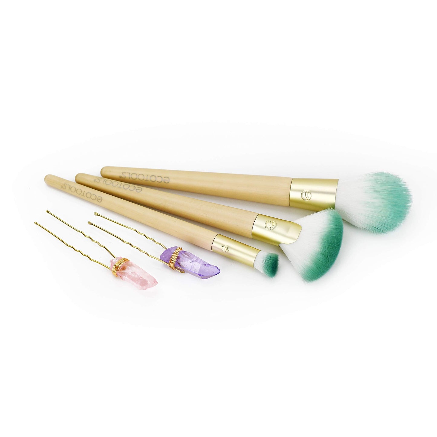 Ecotools Glossy Finish MakeUp Brush Set, Beige/Green (Set of 5) Beauty & Personal Care EcoTools