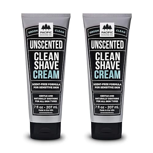 Pacific Shaving Company Clean Shaving Cream - Shea Butter + Vitamin E Shave Cream for Hydrated Sensitive Skin - Clean Formula for a Smooth Beauty & Personal Care Pacific Shaving Company