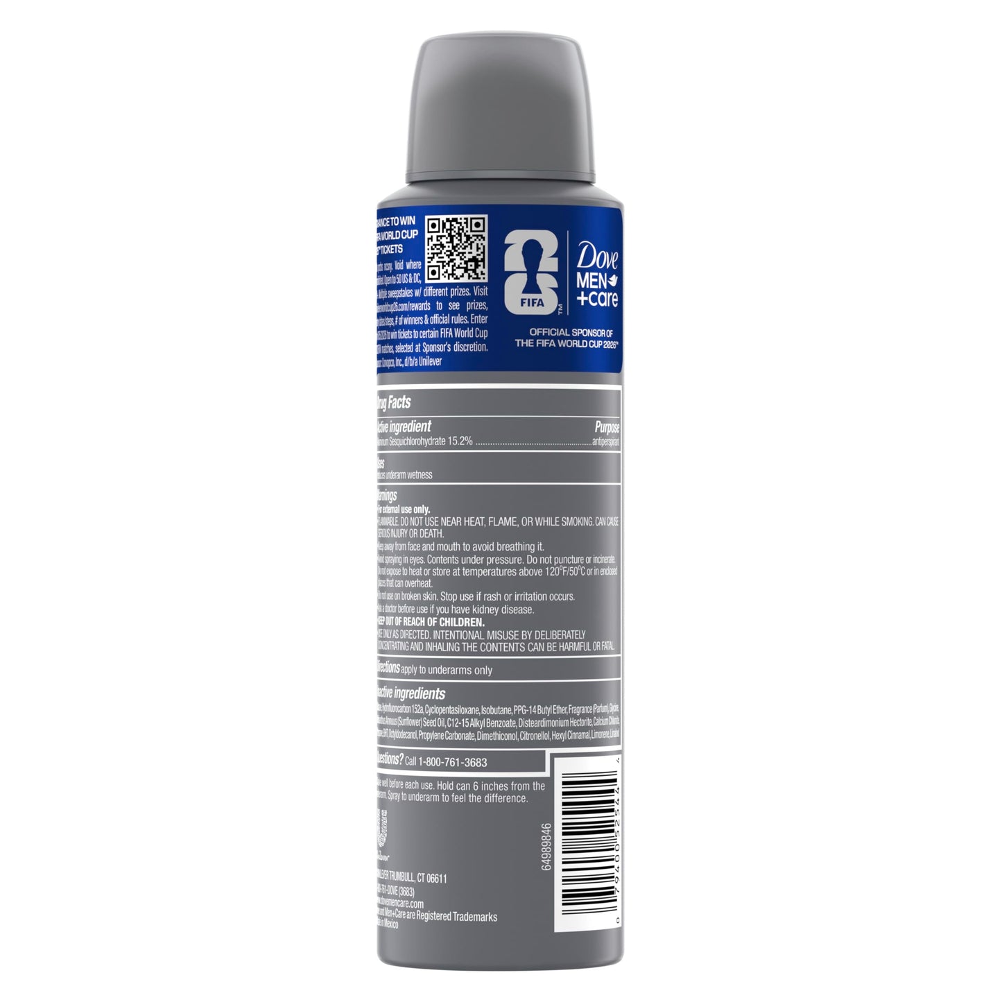 DOVE MEN + CARE All Star Comfort Dry Spray Antiperspirant - FIFA World Cup 2026 Edition, 72H Protection with Moisturizer, Warm Indulgent Scent - 3.8 Beauty and Personal Care DOVE MEN + CARE