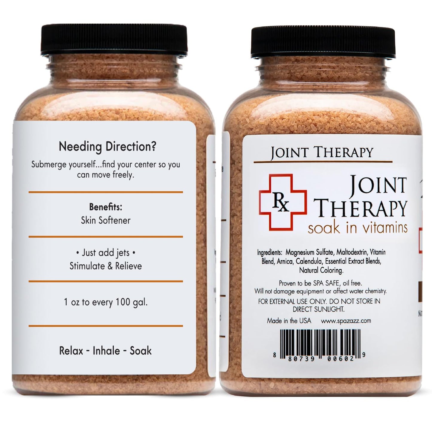 Spazazz Aromatherapy Spa and Bath Salts Crystals RX Therapy Collection 2 Pack Bundle- One 19 Oz Jar Each Spazazz Muscle Therapy and Joint Therapy Beauty & Personal Care Spazazz