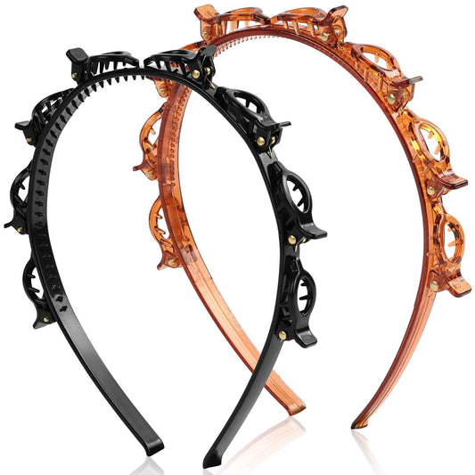 IJPDDRXYN 2 Pcs Braided Bangs Headband with Teeth, Professional Weaving Clip & Invisible Fringe Styling Tool for Women Girls, for Fine or Thick Hair Beauty and Personal Care IJPDDRXYN Default Title