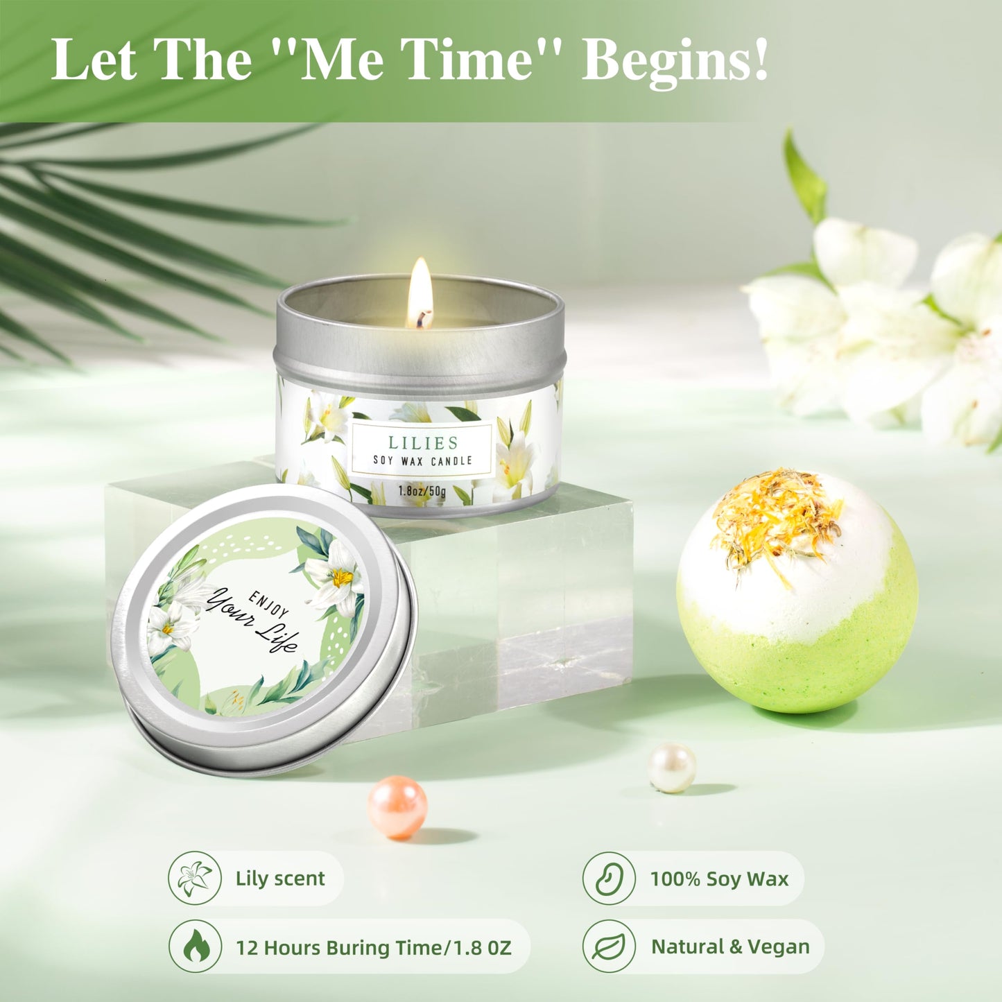 Gifts for Women, Birthday Gifts for Women, Lilies Self Care Set,Christmas Mothers Day Relaxing Spa Basket for Mom, Grandma, Girlfriend, Sister Beauty and Personal Care LUCOTIYA
