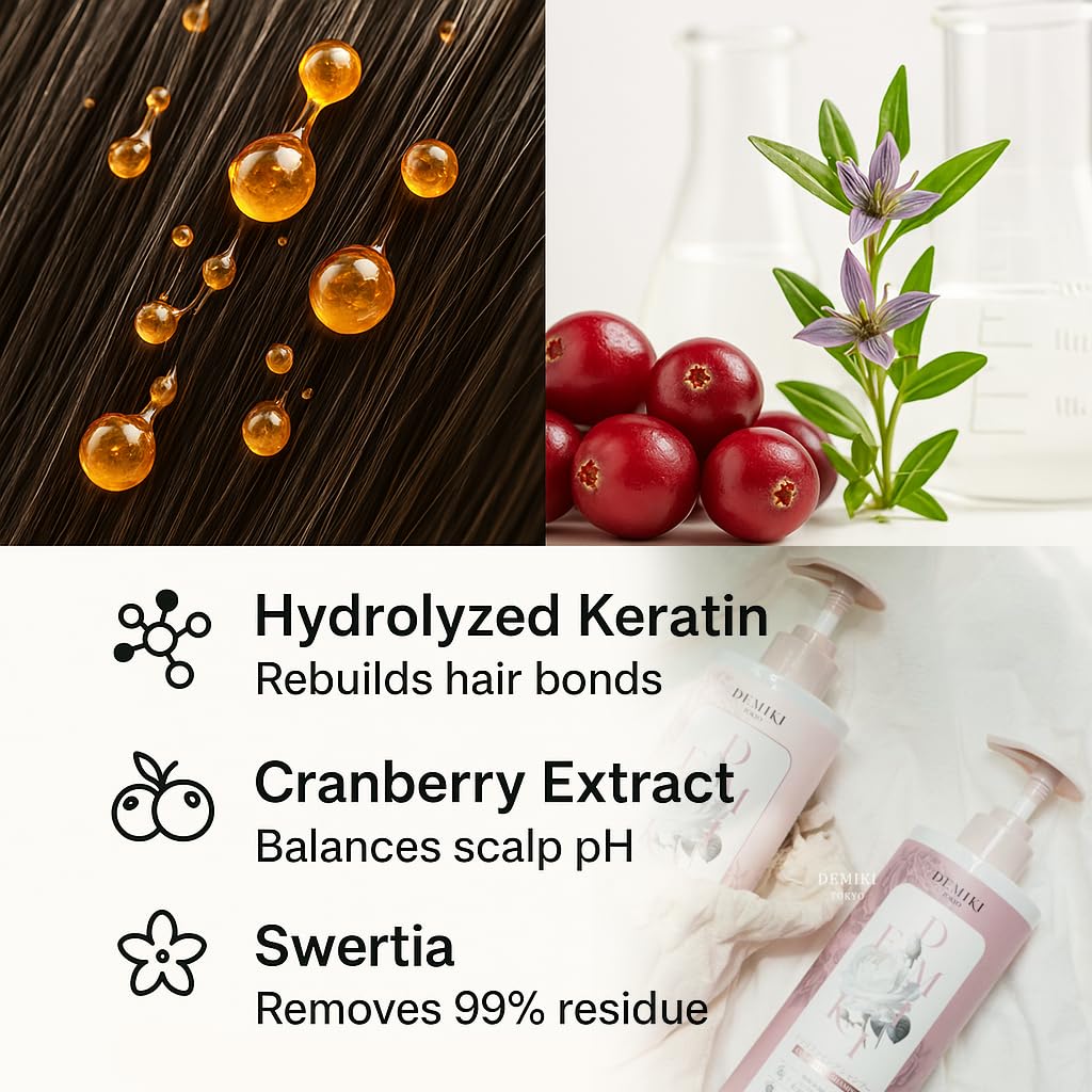 DEMIKI Japanese Shampoo and Conditioner Set for Women,Sulfate Free Shampoo for Oily Hair,Paraben Free, Sulfate Free, Rose Scent,Clarifying Shampoo Beauty & Personal Care DEMIKI
