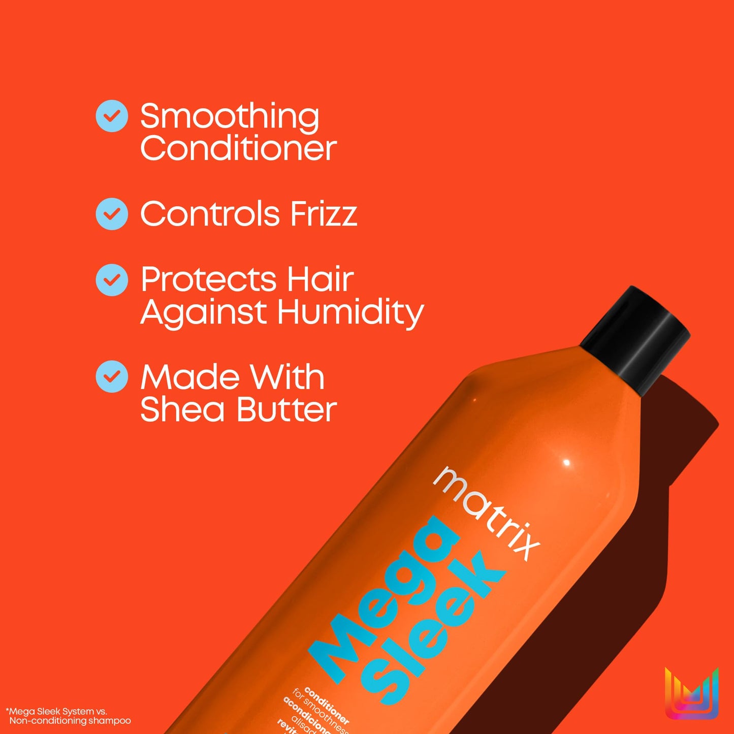 Matrix Mega Sleek Conditioner - Smoothing and Detangling, Moisturizes and Adds Shine, For Dry, Damaged & Frizzy Hair, Salon Professional Conditioner Beauty & Personal Care MATRIX