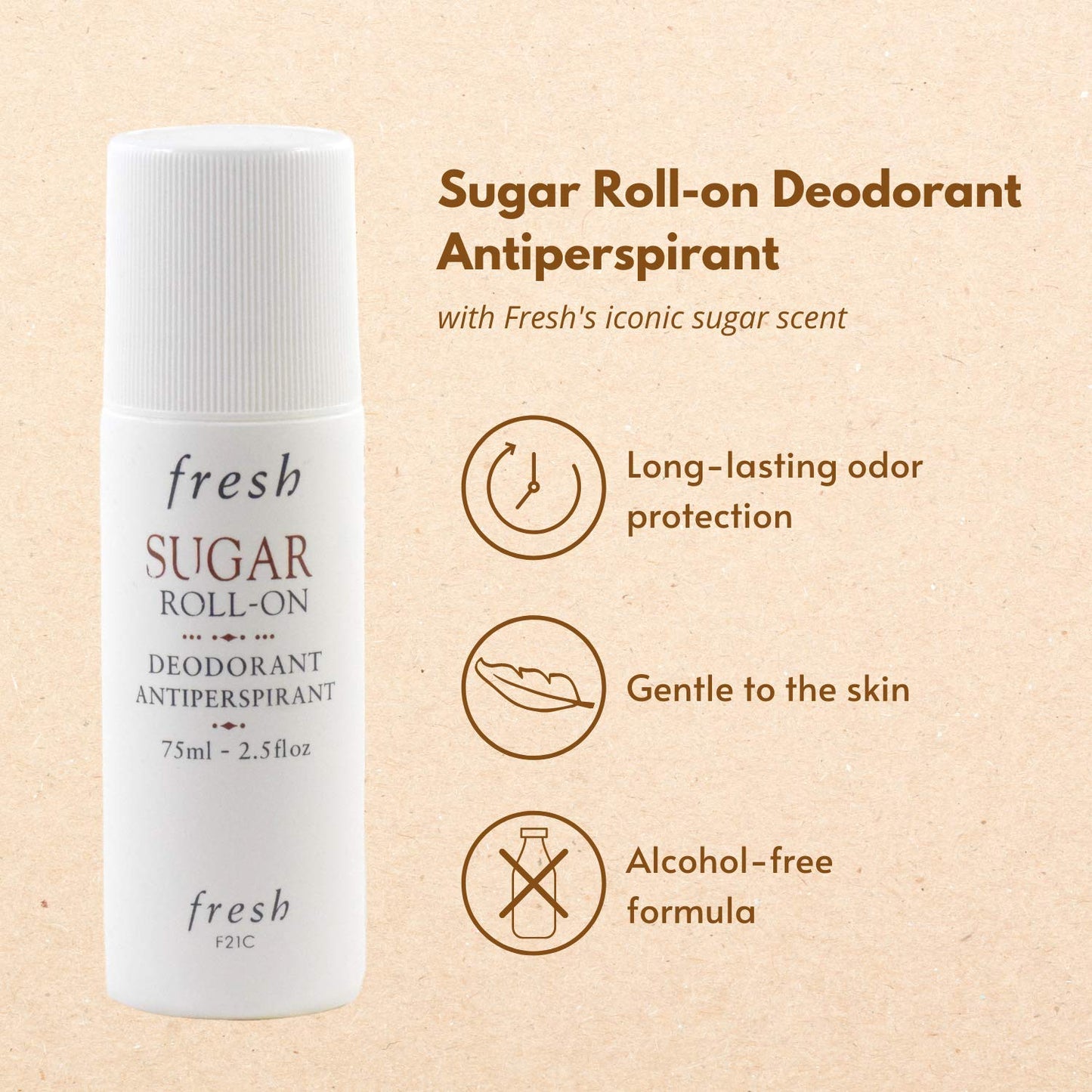 Fresh Sugar Roll-On Deodorant 75ml/2.5oz Beauty and Personal Care Fresh