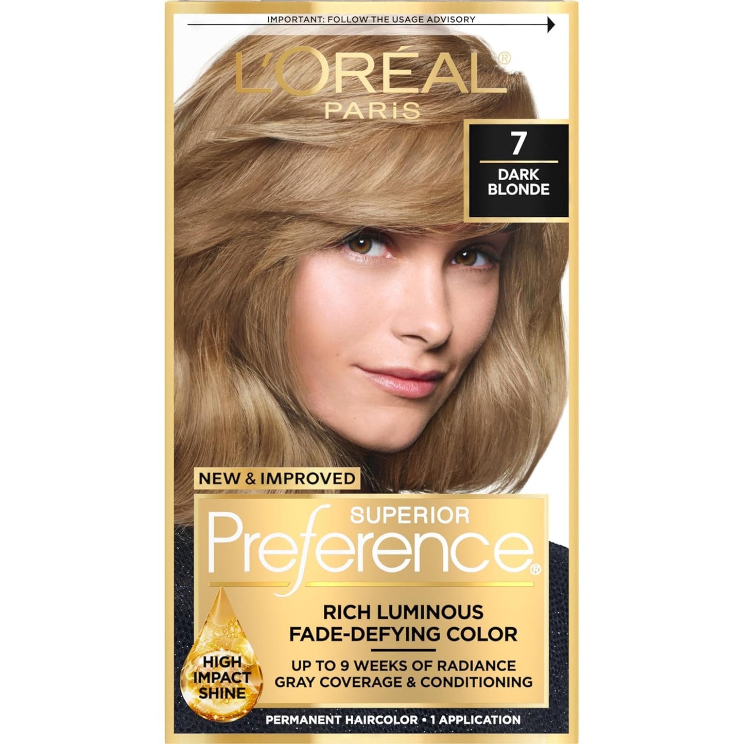 L’Oreal ParisSuperior Preference Rich Luminous Conditioning Colorant, Level 3 Permanent, Dark Blonde/Natural 7 (Pack of 3) Beauty & Personal Care L'Oreal Paris