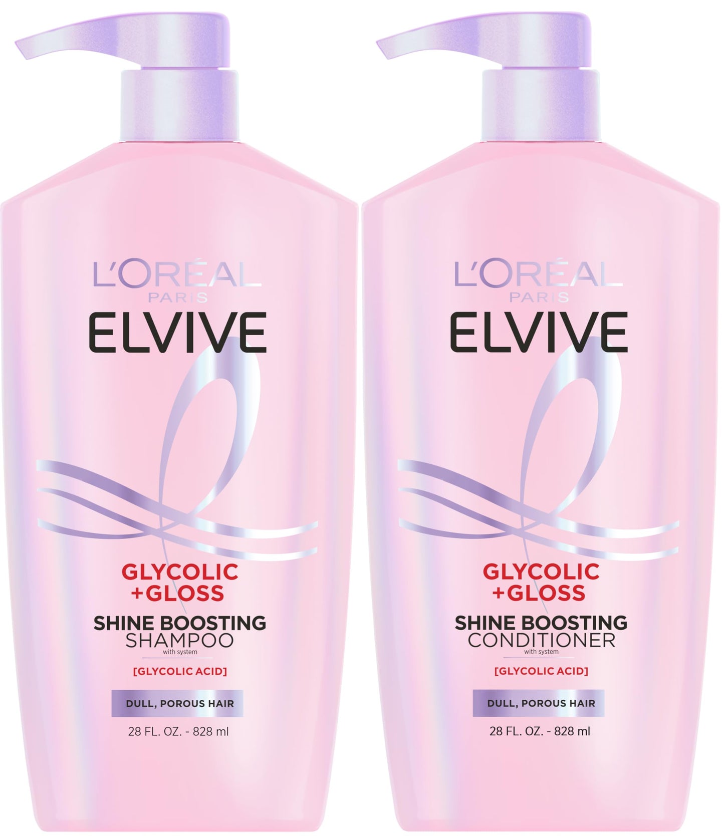 L'Oreal Paris Elvive Glycolic + Gloss Shine Boosting Shampoo and Conditioner Set, Cleanses and Smooths Dull, Porous Hair Into High-Shine, Glossy Hair Beauty & Personal Care L'Oreal Paris