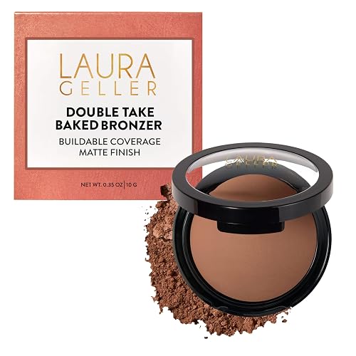 LAURA GELLER NEW YORK Double Take Baked Bronzer for Mature Skin, Deep | Matte Bronzing Powder for Natural-Looking Warmth & Soft Contour, Buildable Beauty & Personal Care LAURA GELLER NEW YORK