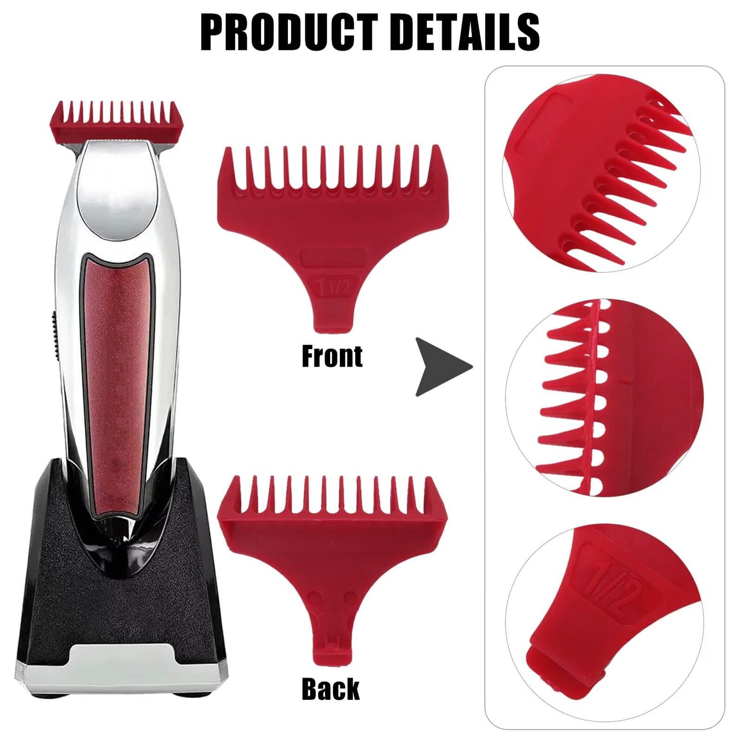 HaeKap Professional Wide Trimmer Guides Replacement Set Fit for Wah l T Blade Guides #3792 - Fits 5 Star Detailer #2215, 6x Cutting Guides Beauty and Personal Care HaeKap