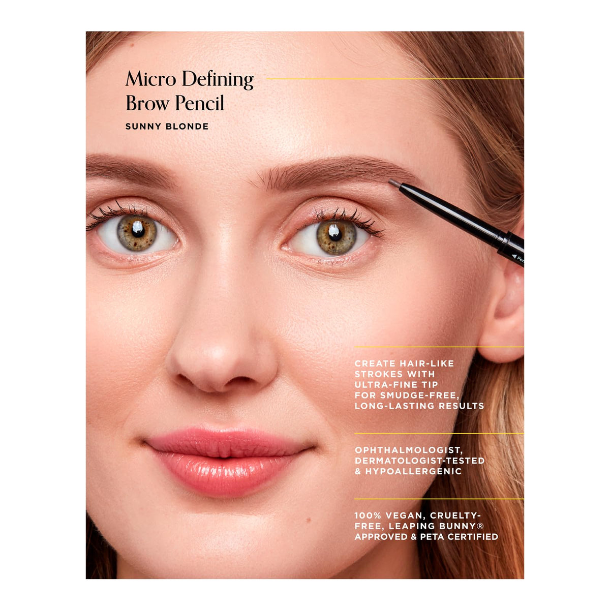 Arches & Halos Micro Defining Brow Pencil - For a Fuller and More Defined Brow, Long-Lasting, Smudge Proof - Vegan and Cruelty Free Makeup - Sunny
