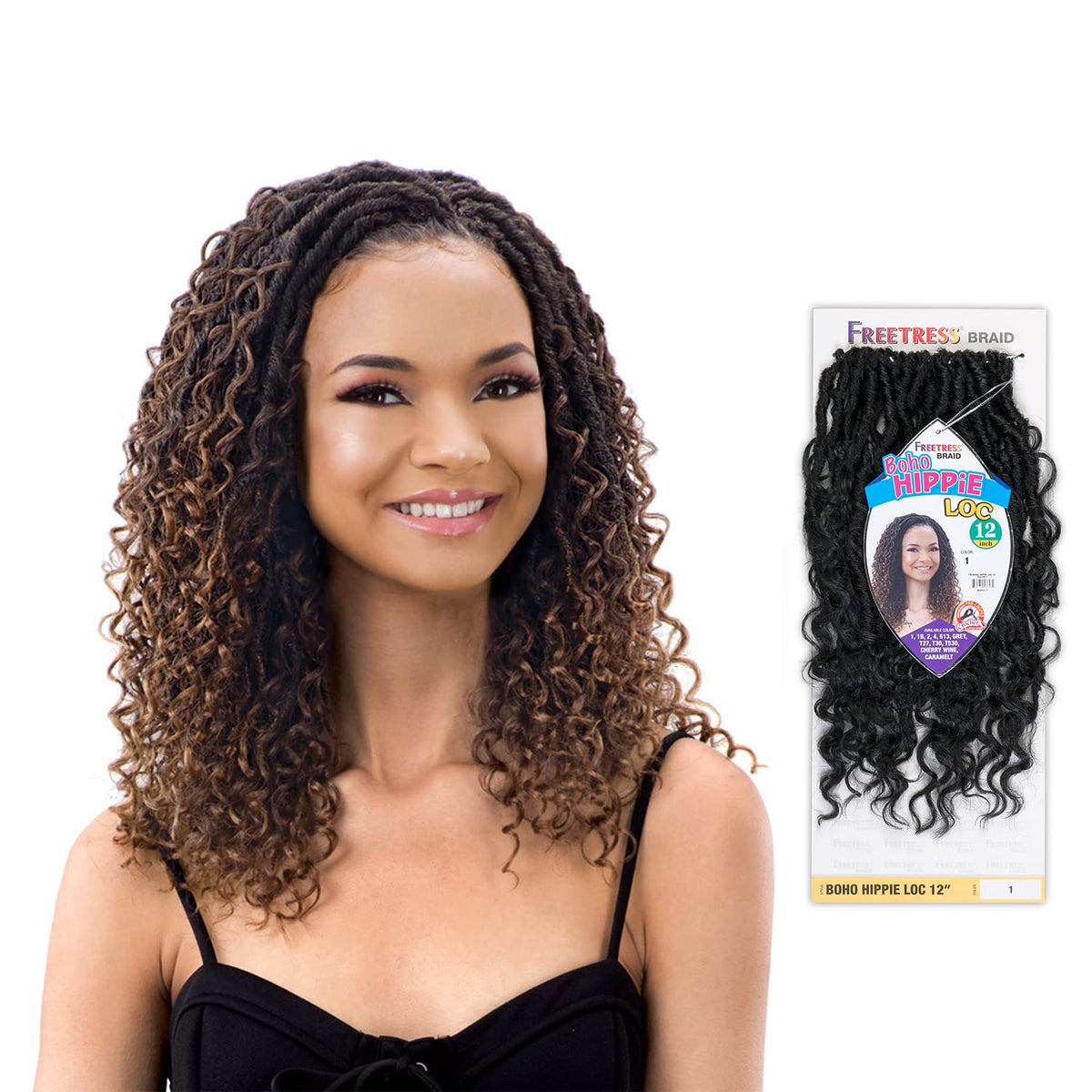 Freetress Synthetic Crochet Braid - BOHO HIPPIE LOC 12 Inch (2 Dark Brown)