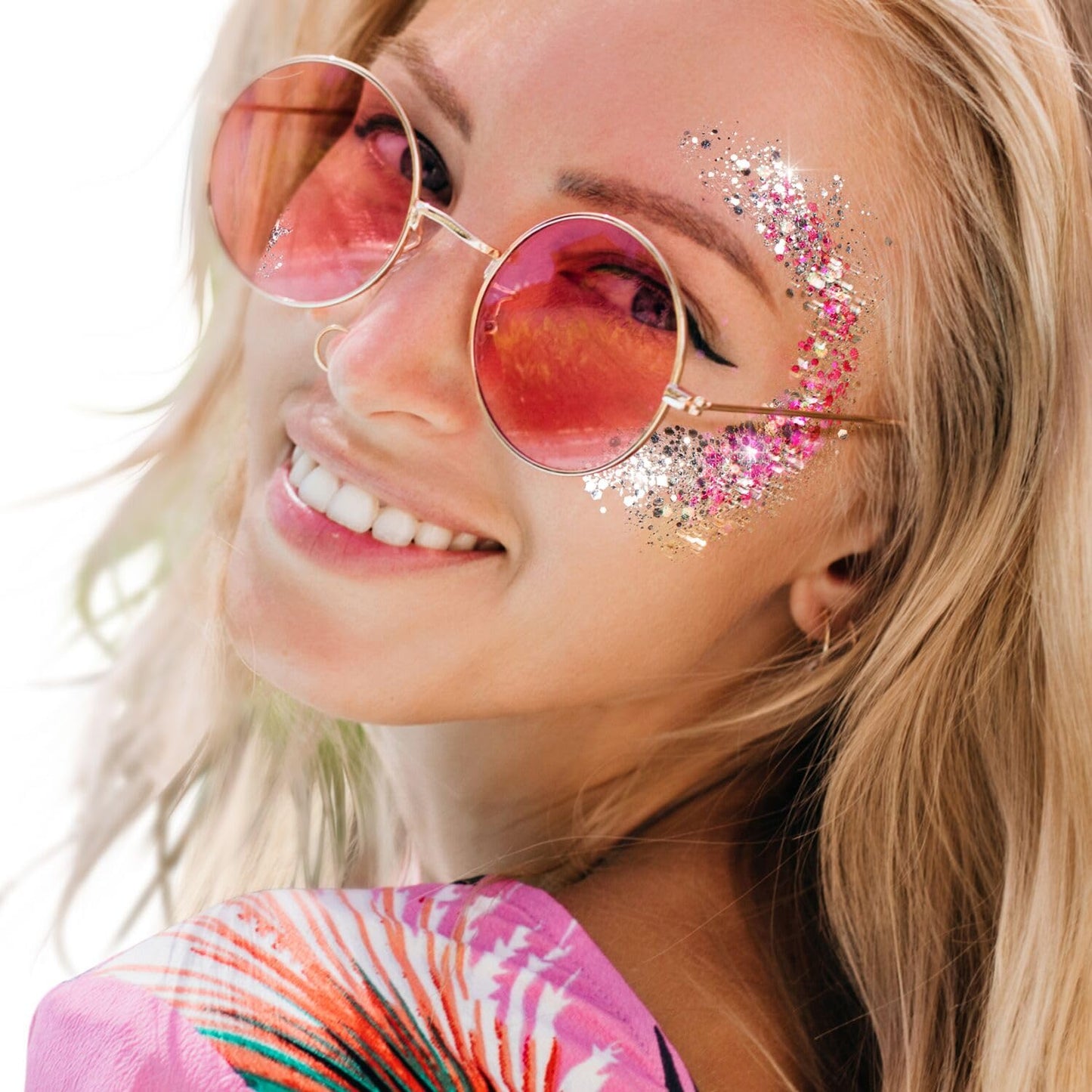 ANGXILIN High Capacity 60+60ML Chunky and Fine Mixed Face Body Glitter with Gel for Singer Concerts Rave Party Makeup,Quick Dry and Long Lasting Beauty & Personal Care ANGXILIN