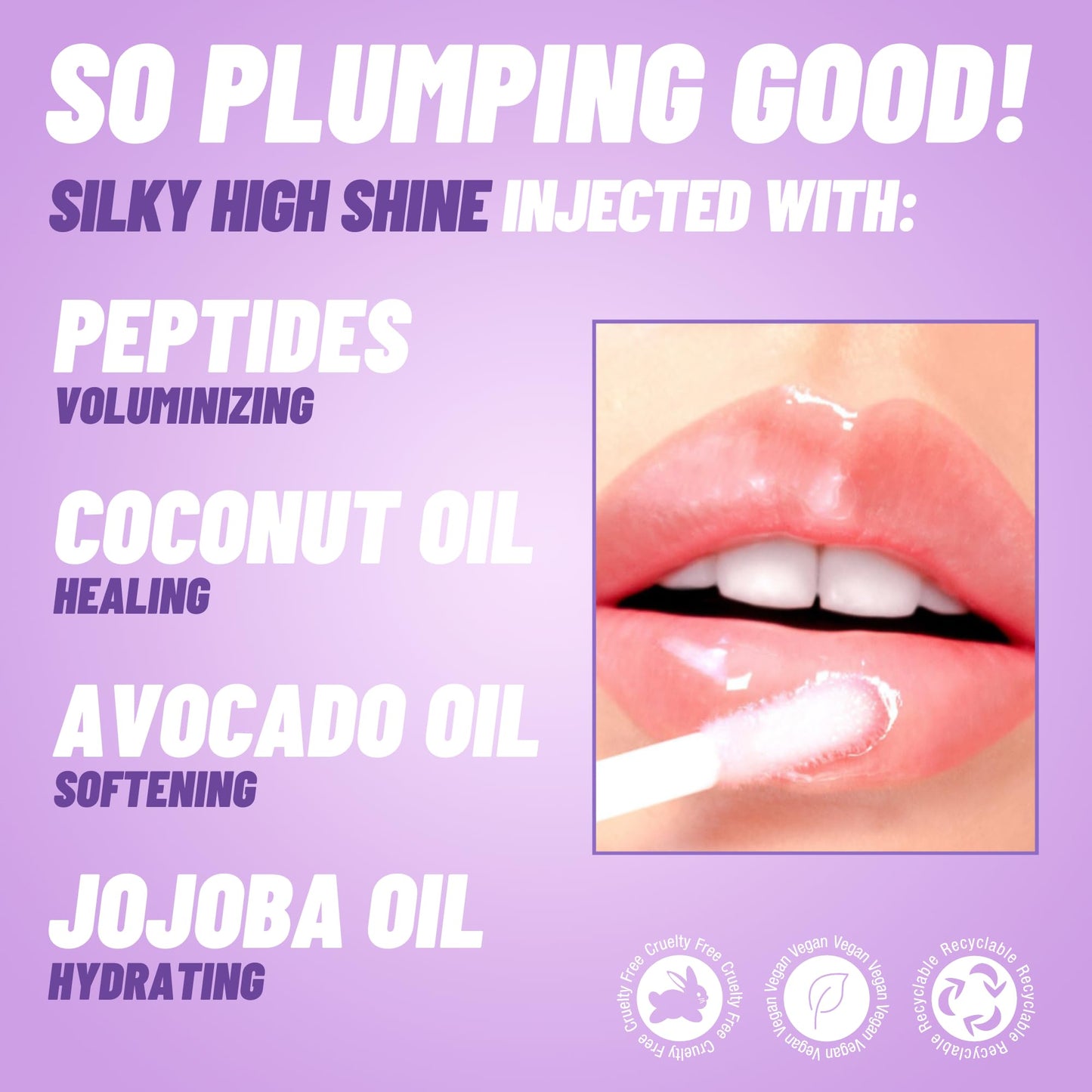 POP Beauty Plump Pout Clear Ice | Plumping Lip Oil, Hydrating Lip Gloss, Long Lasting Nourishing Lip Glow Oil Non-sticky Beauty & Personal Care POP Beauty